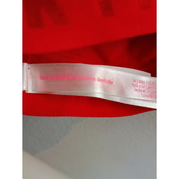 Women's Bralette Red Lace Pink Size Medium - Picture 7 of 8